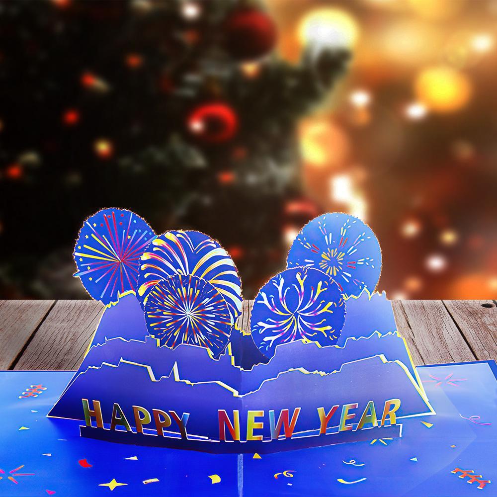 Fireworks 3D Pop Up Card New Year Greeting Card