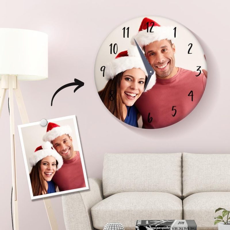 Picture Clock Custom Wall Clock Christmas Gift For Family – 25*25cm