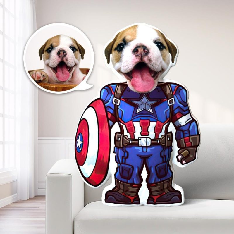 Custom Stuffed Animals Captain America Photo Pillow Dog Face Pillow Personalized Pillow Custom Pillow Minime Pillow Personalized Easter Gifts