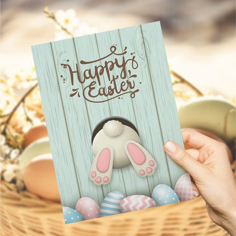 Easter Card Easter Bunny Greeting Card Easter Egg Card For Her