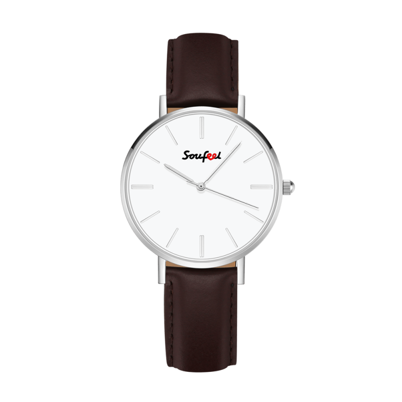 Unisex Classic Watch Brown Leather Strap 40mm