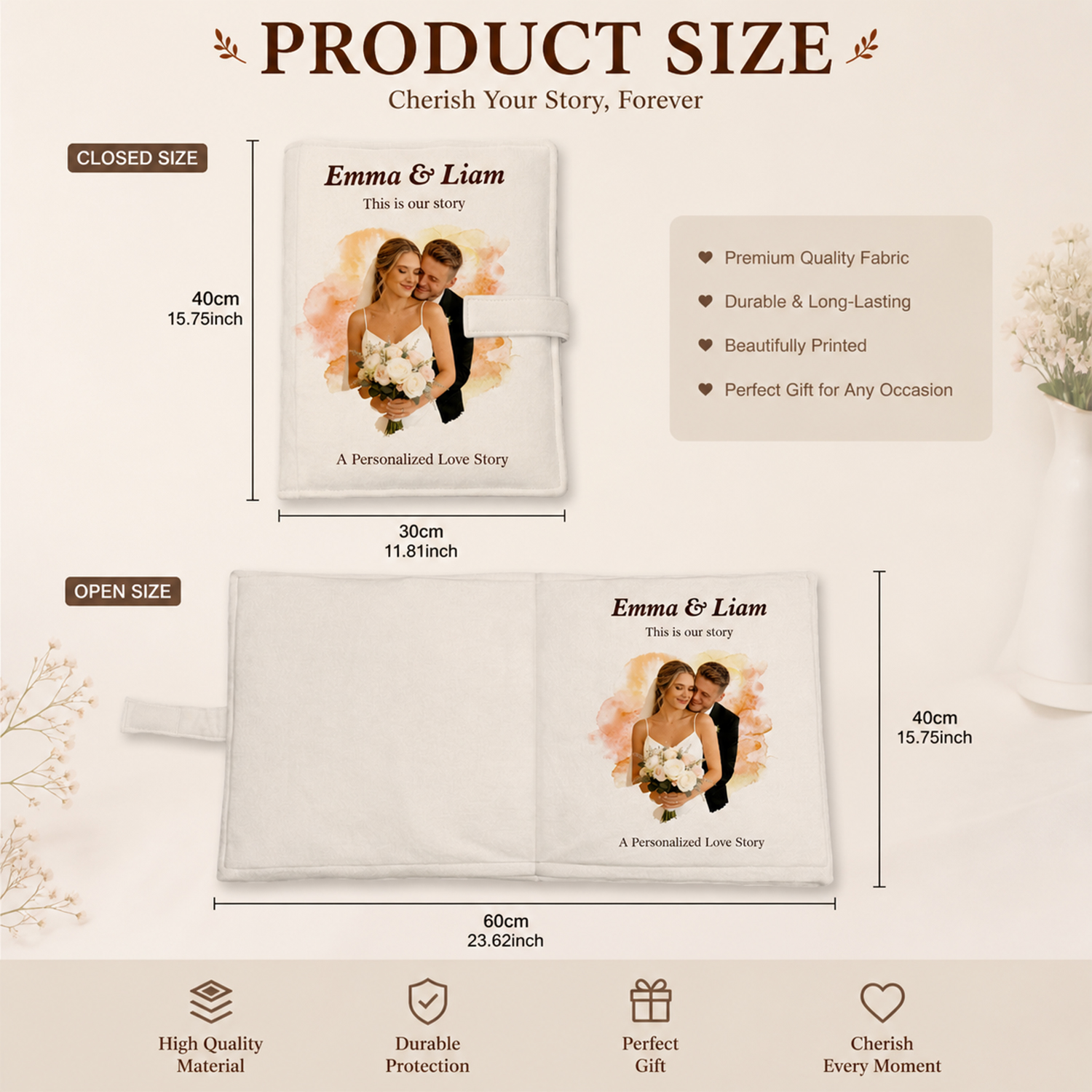 Custom Couple Pillow For Newlyweds Or Dog Lovers Romantic Wedding Memory Cushion Personalized Love Story Gift 3