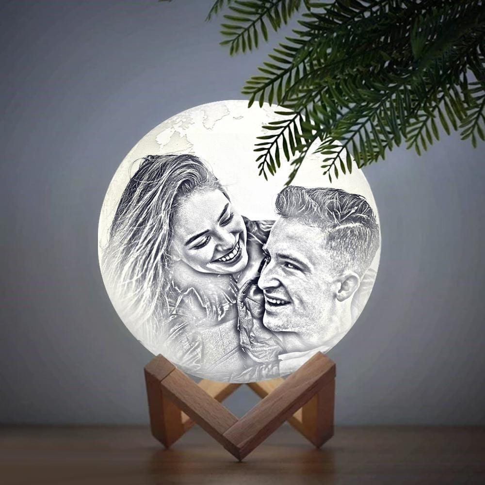 Customized Earth Lamp Engraved Photo Lamp Christmas Gifts For Wife - Touch Two Colors (10-20cm) - Image 2