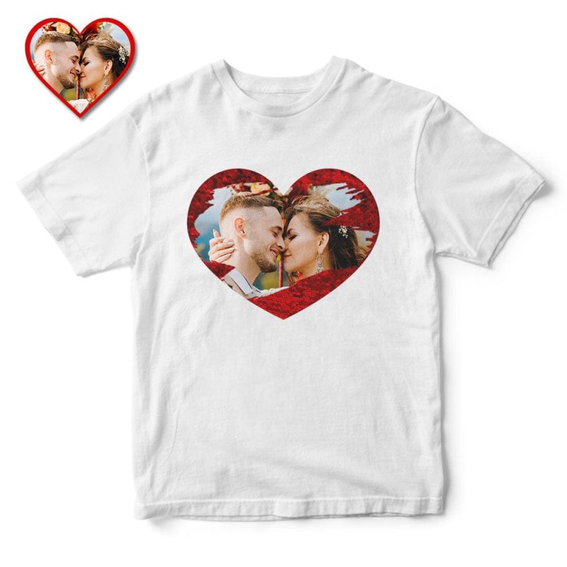 Custom Sequin T-Shirt Personalized Heart-shaped Valentine’s T-Shirt Creative Gift