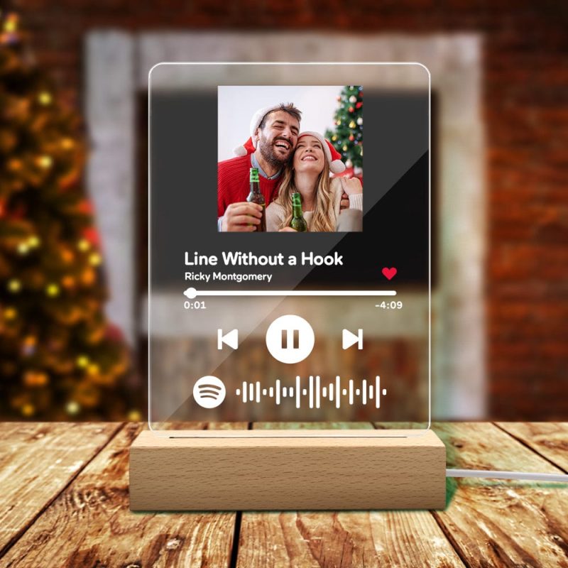 Custom Spotify Plaque Night Lamp With Stand Personalised Gifts for Christmas