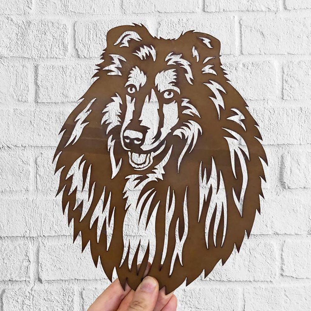 Dog Metal Wall Art Hanging Home Decor Puppy Pet Rough Sheepdog
