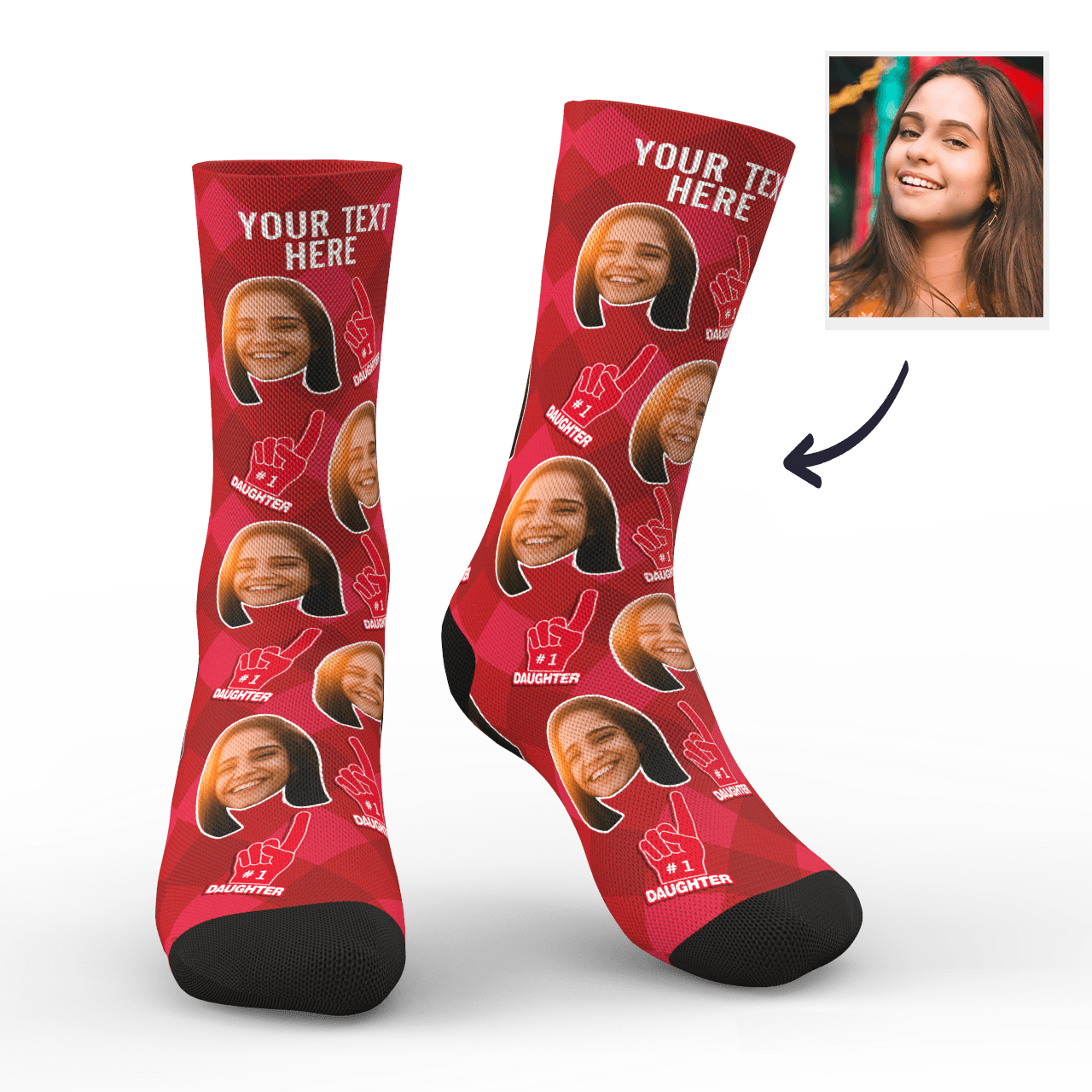 Father's Day Socks Custom Socks Funny Gift For Dad - Daughter Fan With Your Text