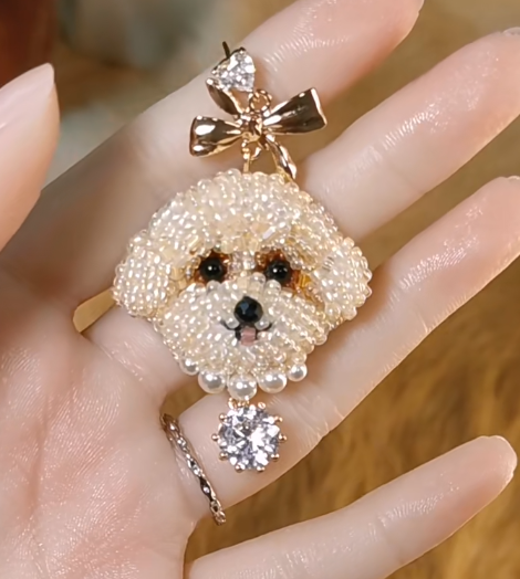 Custom DIY Beaded Pet Portrait Ornaments Personalized Dog Cat Photo  Handcrafted Ornaments Gift