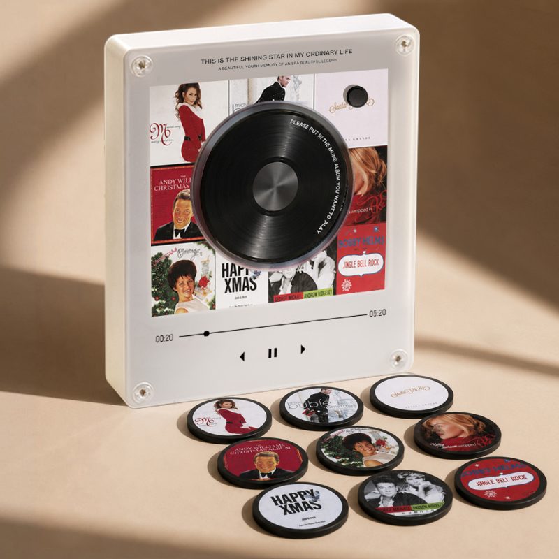 Mini Vinyl Record Player Refrigerator Magnet Christmas Music Player Novelty Vinyl Record Player Refrigerator Magnet Christmas Gift 4