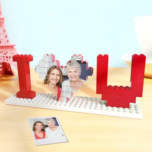 Custom Building Brick Photo Block Personalised I Love You Brick Puzzles Gifts for Mother’s Day Gifts