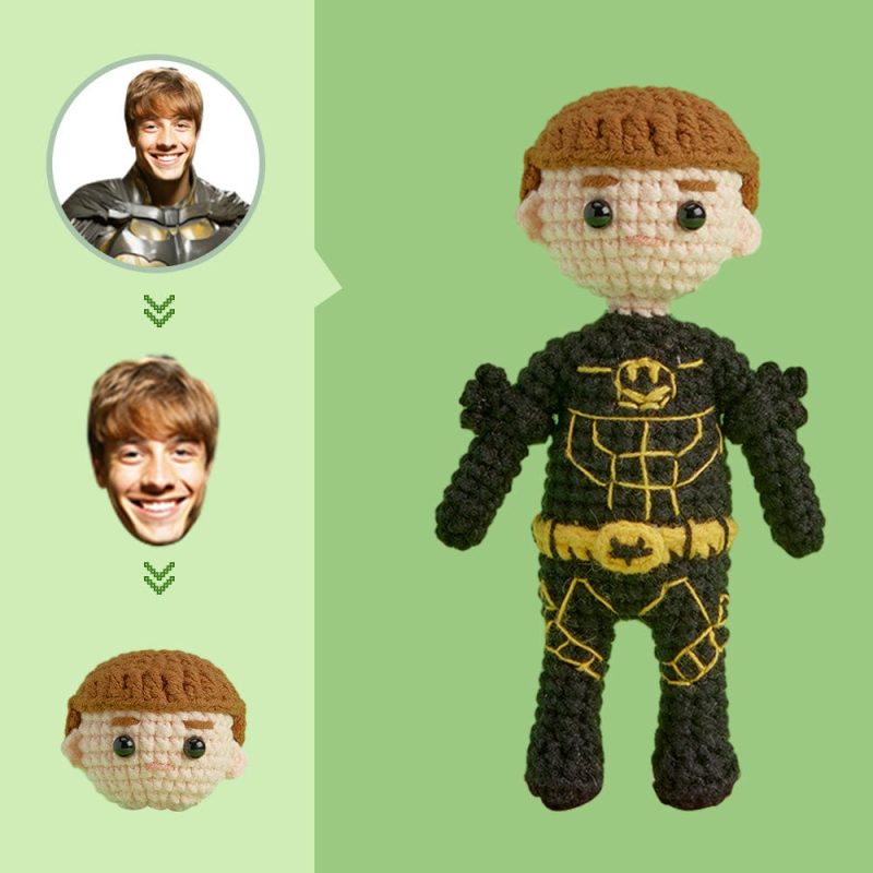 Custom Face Crochet Doll Personalized Gifts Handwoven Mini Dolls – Batman