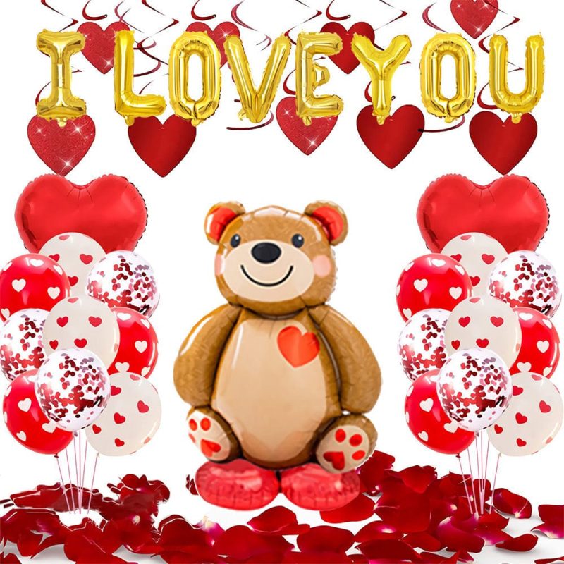 Bear Balloon Love Bear Balloon Kit Decoration For Valentines Romantic Anniversary Wedding Party Decorations