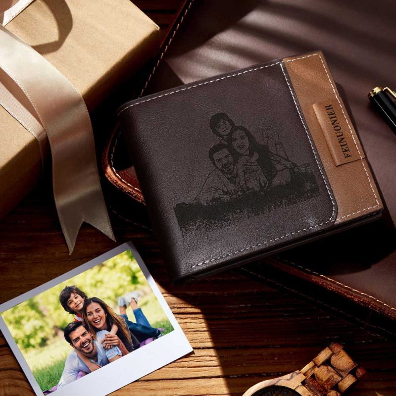 Men’s Custom Photo Engraved Wallet RFID Blocking Wallet