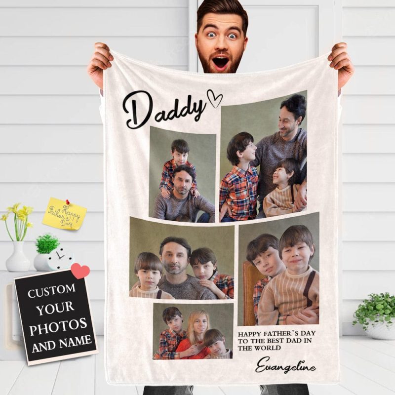 Father’s Day Blanket Custom Photo Blanket Gift for Father