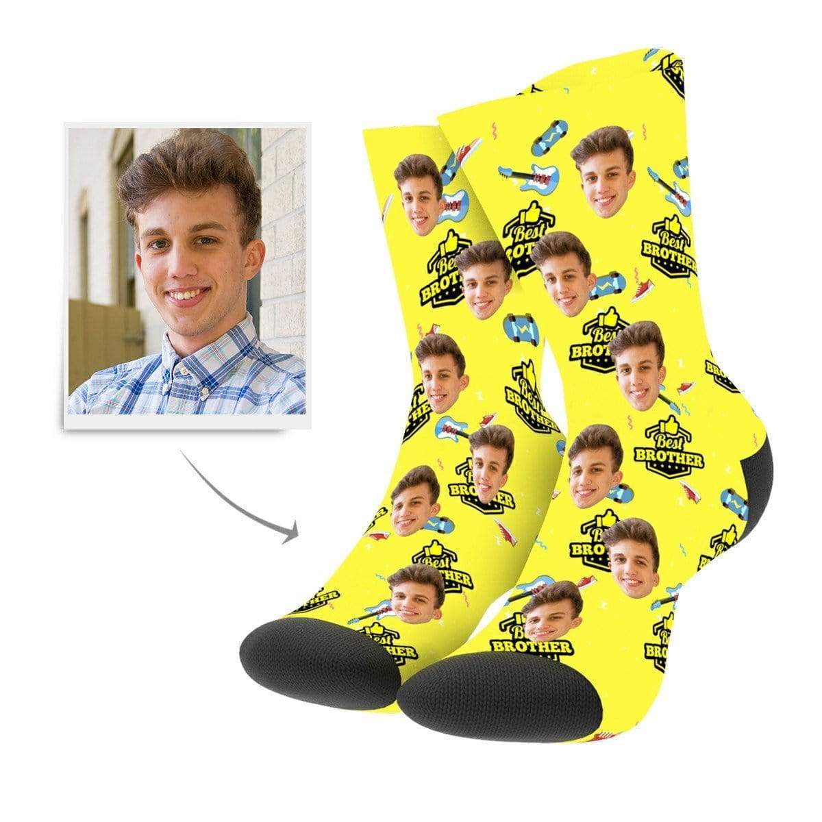 Personalized Photo Socks Brother Face Mash Socks