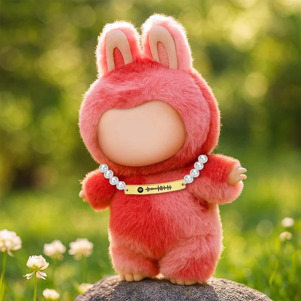 Custom Necklace for Labu Scannable Spotify Code Necklace Monster Doll Necklace Pearl Love Gift - Image 2