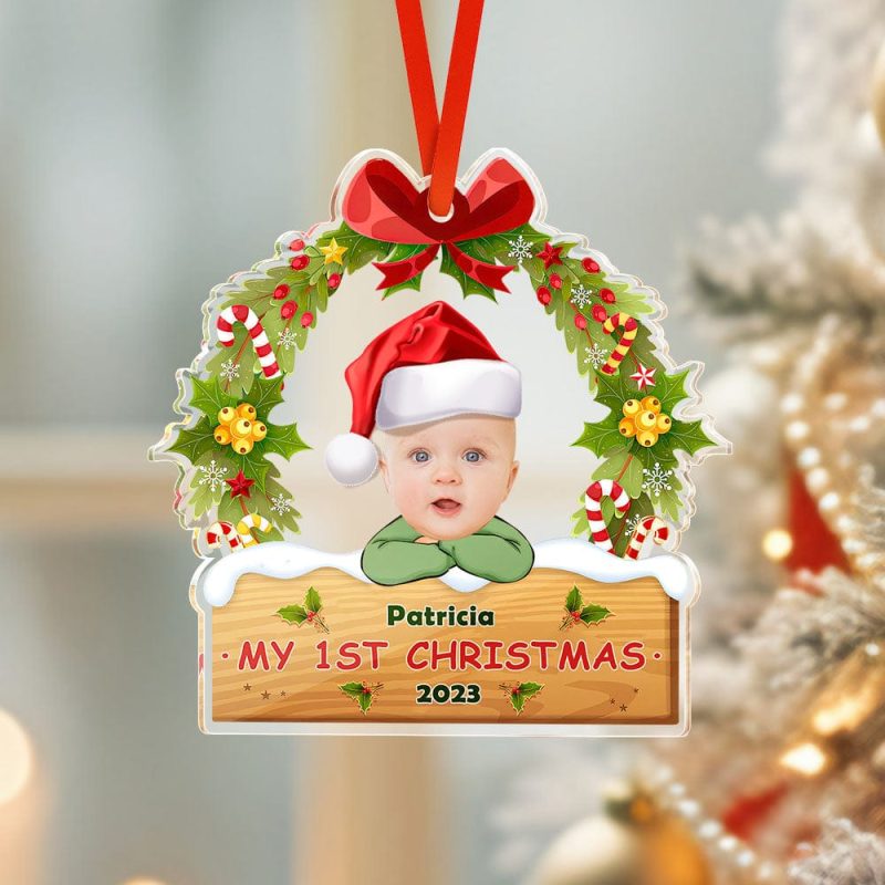 Custom Face Christmas Tree Ornament Baby’s First Christmas Gift