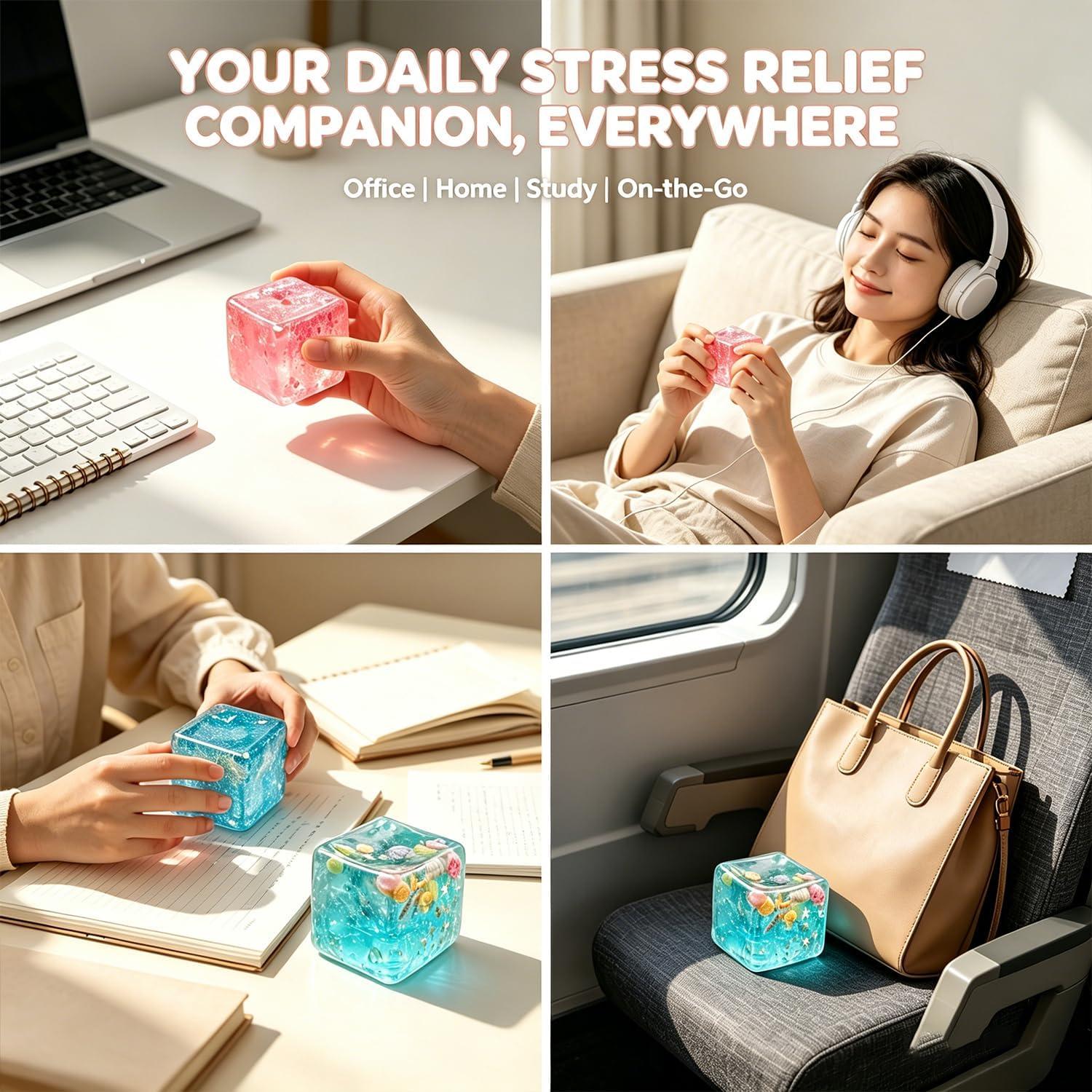 Ice Cube Squishies, Stress Relief Squishy Cube, Stress Cube Premium Block Cube Squishy - Image 5