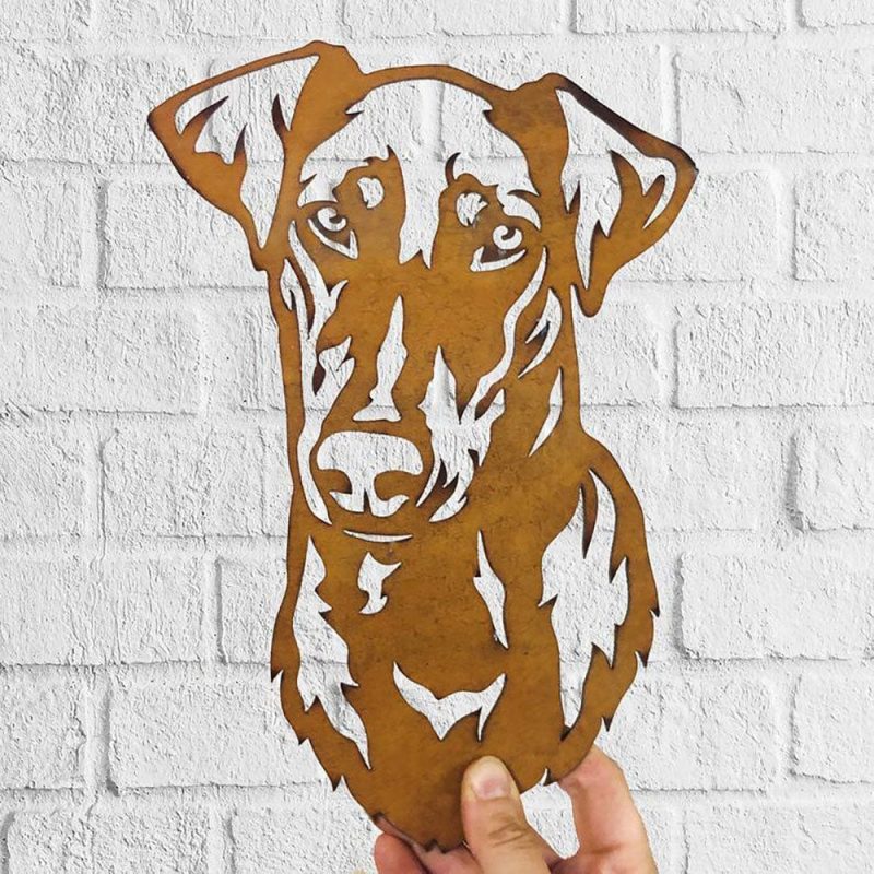 Dog Metal Wall Art Hanging Home Decor Dobermann Puppy Pet