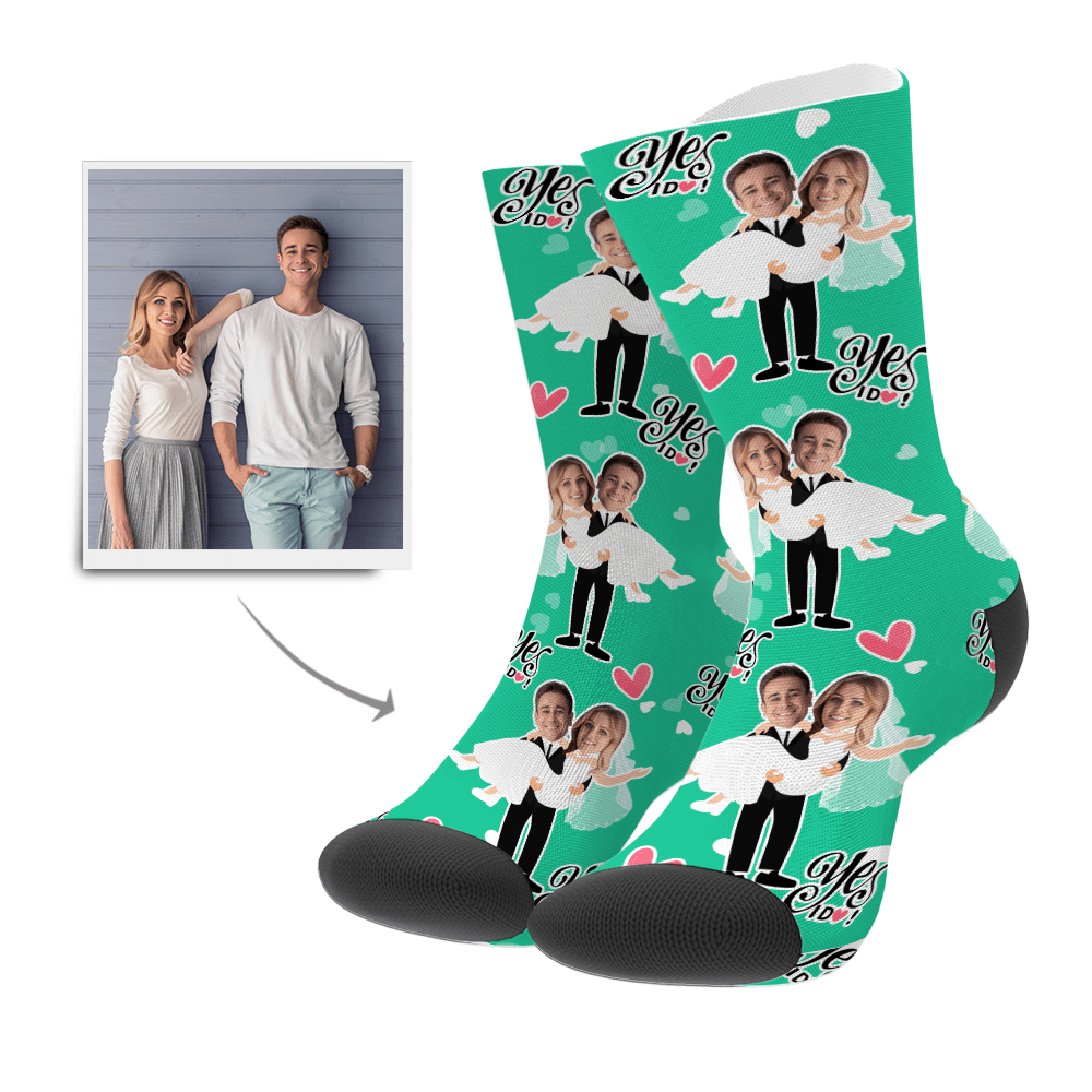 Wedding Socks Custom Socks Gift For Couple Wedding Anniversary Gift Christmas Gift - Image 2