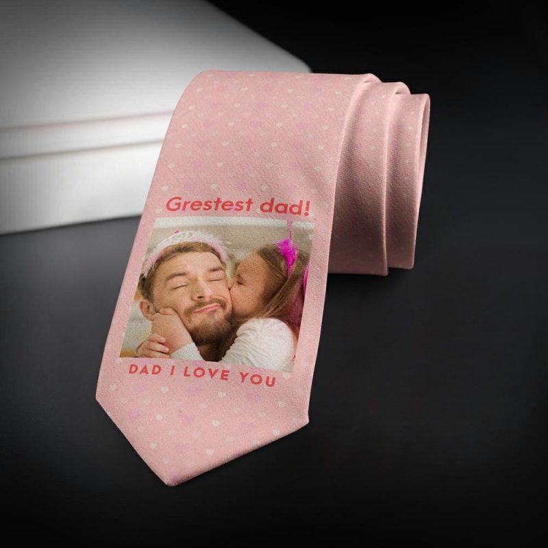Father’s Day Ties Father’s Day Gift From Daughter Custom Tie  – “Greatest Dad”