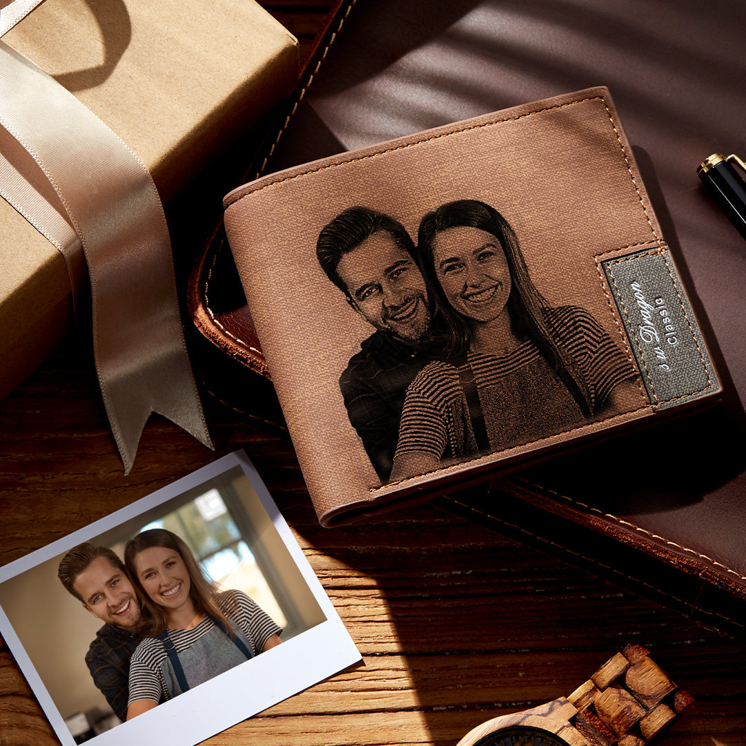 Gifts For Dad - Custom Photo Engraved Wallet - Image 2