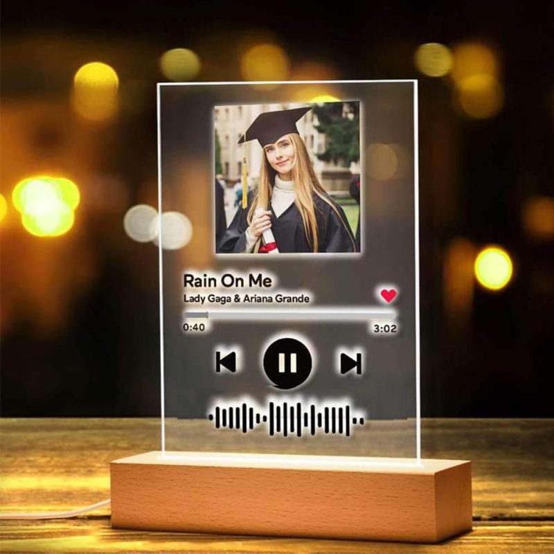 GiftLAB Song Night Light Plaque Personalized Graduation Gifts Custom Birthday Gift Ideas