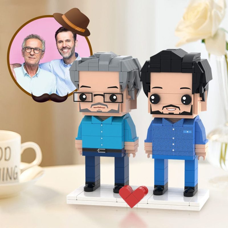Custom Father’s Day Gifts Customizable Fully Body 2 People Custom Brick Figures