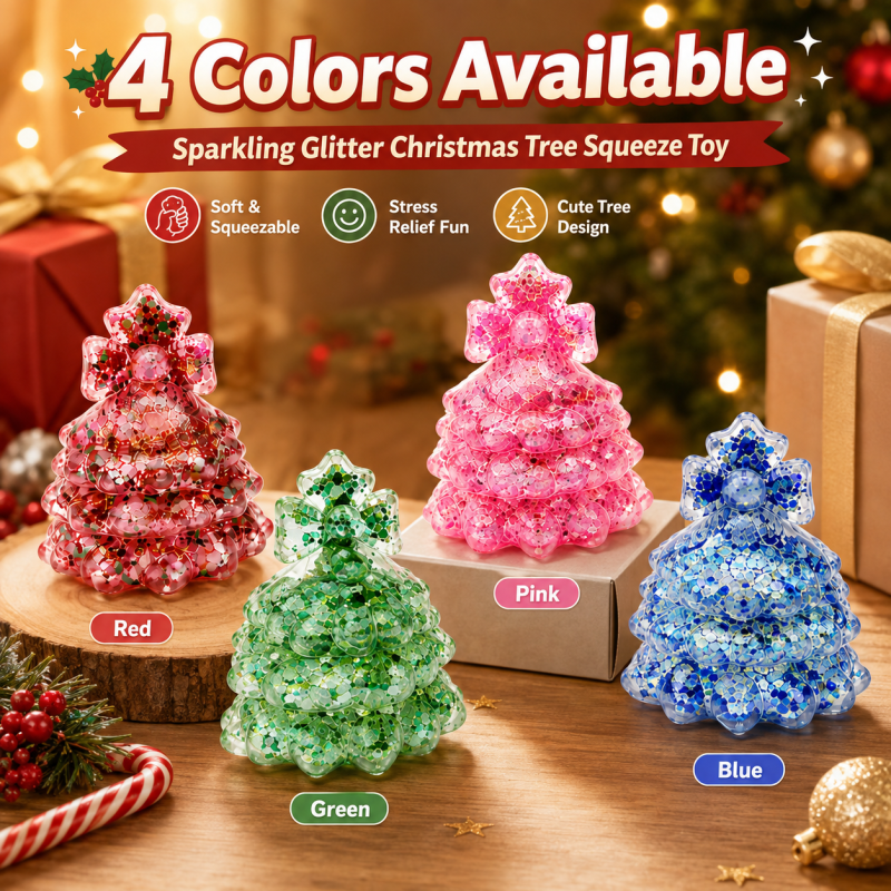 Sparkling Glitter Tree Squeeze Toy – Soft Decorative Squeeze Toy for Friends