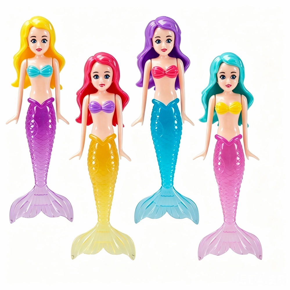 Mermaid Doll In Shell Bath Toy Floating Mermaid Figure Seashell Playset Water Play Toy For Kids Beach Pool Bathtub Toy For Girls 7 - Image 3