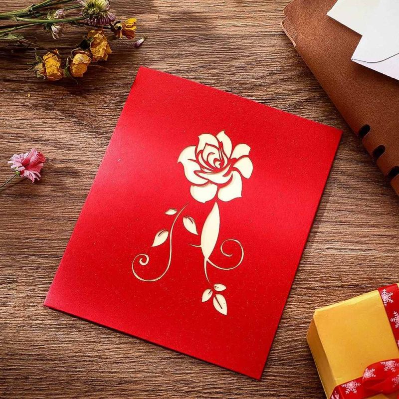 Personalized Greeting Cards 3D Rose Valentine’s Day Gifts
