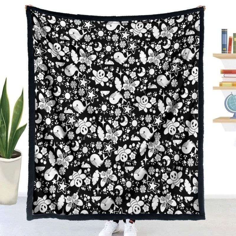 DIY Coloring Blanket Handmade Graffiti Blanket Creative Blanket For Kids And Adults Dolphin Bee