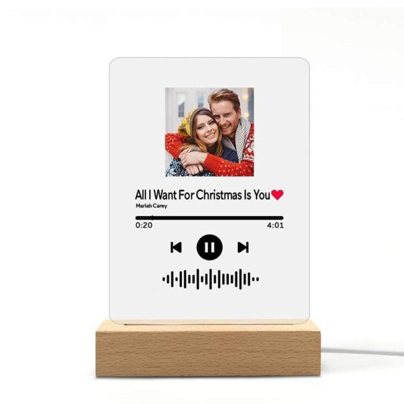 Song Album Cover Glass Personalized Night Light Anniversary Gifts