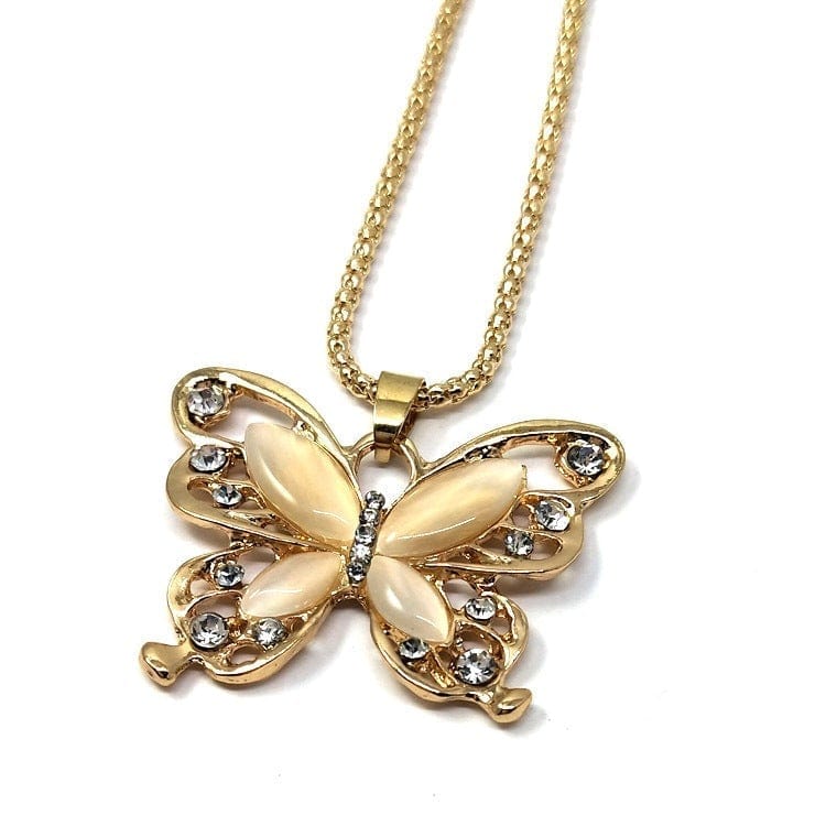 Opal Hollow Butterfly Necklace Fashion Women Necklace Valentine’s Day Gifts