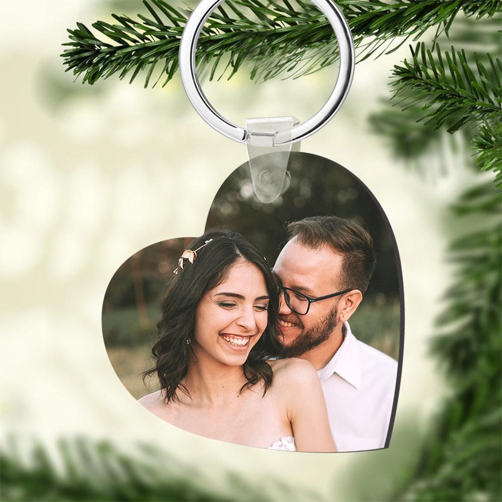 Custom Wooden Keychain Photo Keychain 5 Year Wood Anniversary Gift Valentines Day Gifts - Image 2