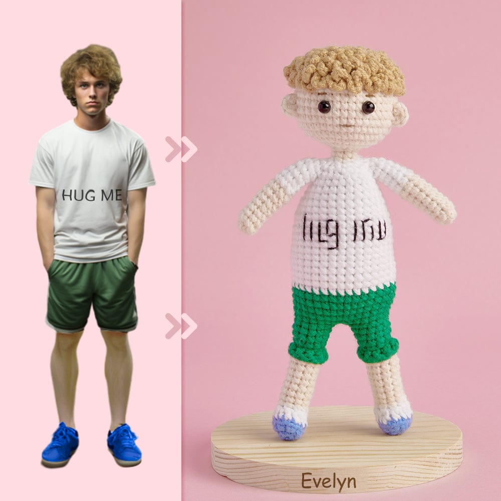 Full Body Customizable 1 Person Custom Crochet Doll Personalized Gifts Handwoven Mini Dolls - Hug Me Boy - Image 2