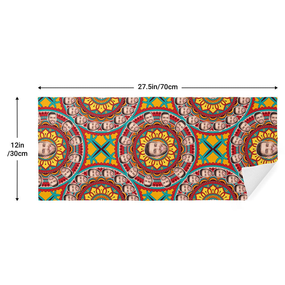 Custom Hand Towel With Face Personalised Towel Gifts for Men - Colorful Circle - Image 2