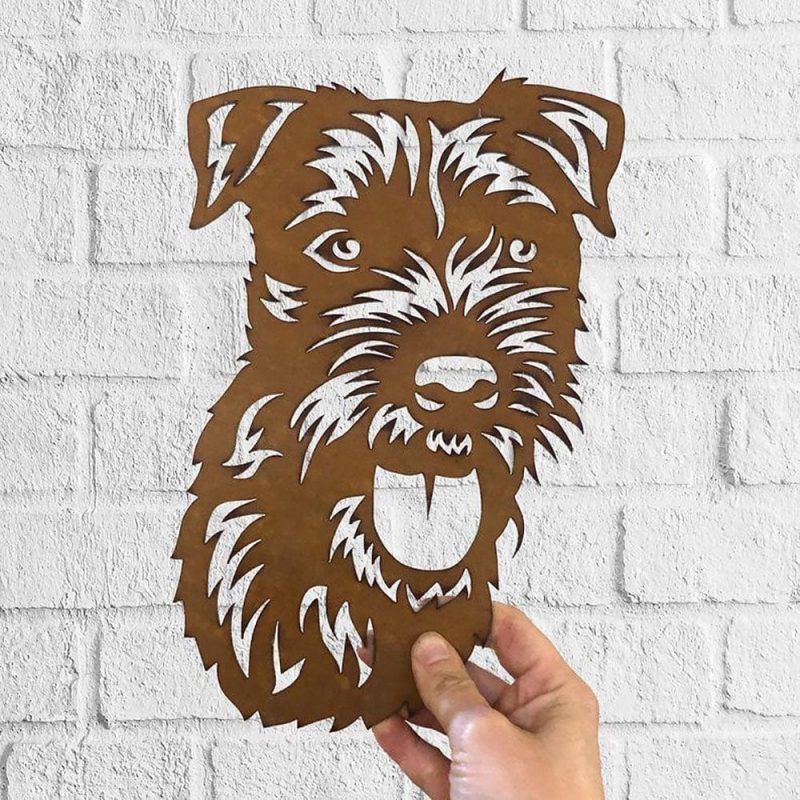 Dog Metal Wall Art Patterdale Hanging Home Decor Puppy Pet