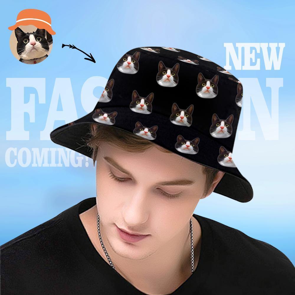 Custom Bucket Hat Photo Hats Personalized Bucket Hat Gifts for Cat Owner - Image 5