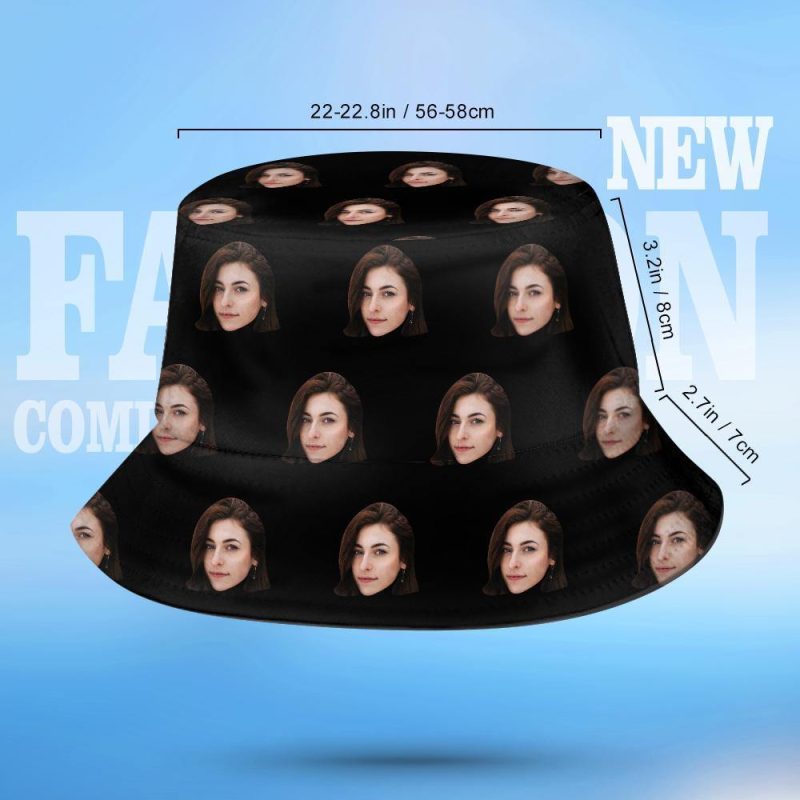 Custom Bucket Hat Print Bucket Hats Personalized Hat Face Gifts for Girlfriend
