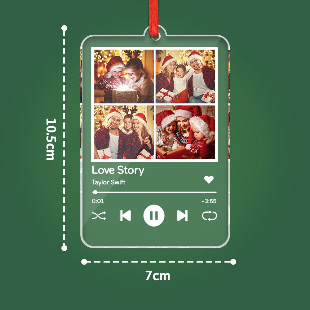 Custom Spotify Code Acrylic Ornament Personalized Photos Christmas Decoration Gift for Her - Image 2