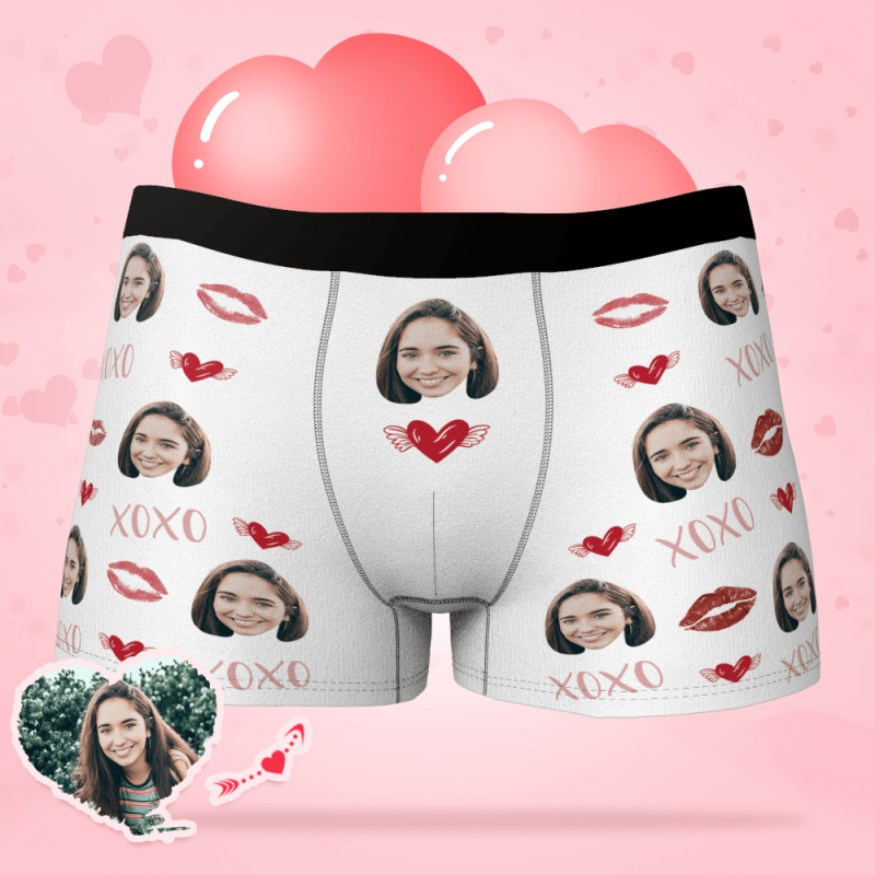 Face Boxer Shorts Birthday Gift For Boyfriend – XOXO Custom Valentines Day Gifts