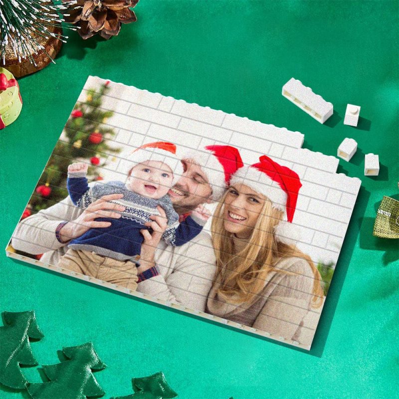 Christmas Gifts Custom Building Brick Photo Block Square Shape Puzzle Gift For Christmas