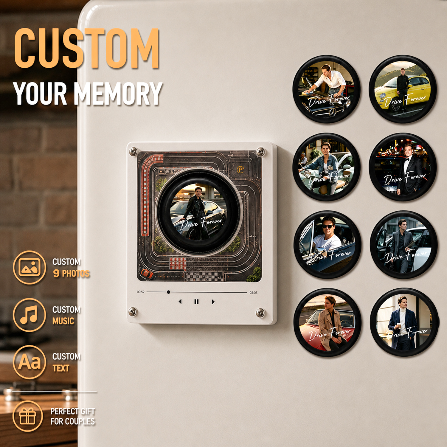 Custom Mini Vinyl Record Music Player With 9 Discs Magnetic Disc Music Player With Rechargeable Battery 8 - Image 2