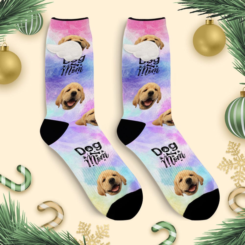 Custom Dog Face Socks 3D Magnetic Wing Socks Dog Mom for Pet Lover - Image 2