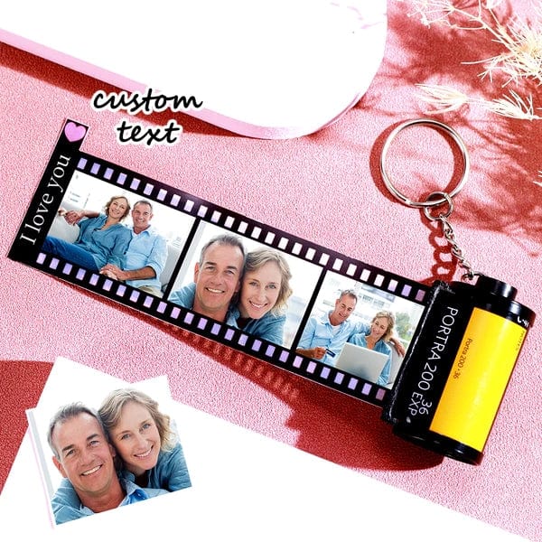Custom Film Roll Keychain With Text Gifts For Parents