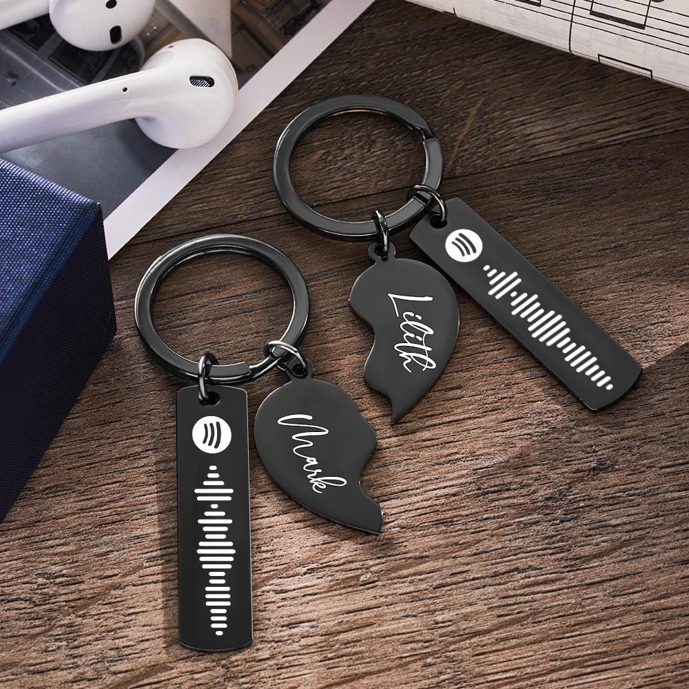 Valentines Day Keychain Custom Spotify Keychain Heart Shape Keychain - Image 2