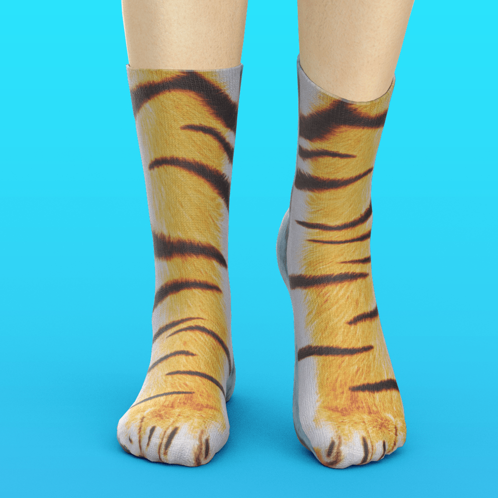Funny 3D Print Animal Socks Feet Socks Funny Socks Gifts - Tiger Feet