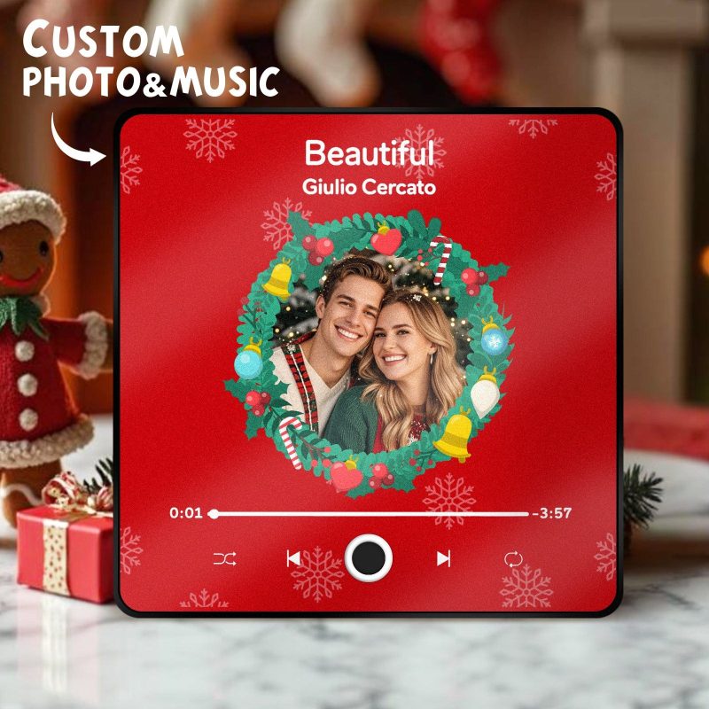 Customized Music Fridge Magnet Personalized Fridge Magnet With Round Photo for Creative Christmas Gift