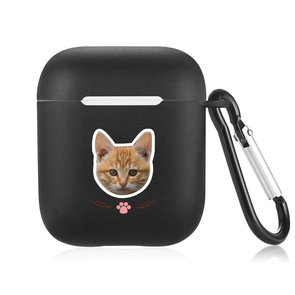 Custom Photo Earphone Case for AirPods Cat Black - Avatar - Image 2